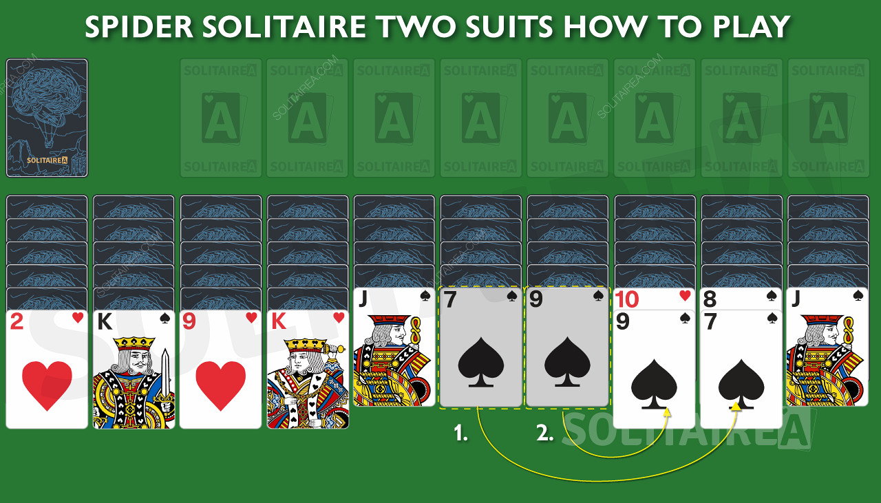 Spider Solitaire two Suits - Come giocare